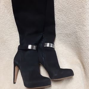 Sam Edelman black knee high with inside zipper size7.5 4in heel